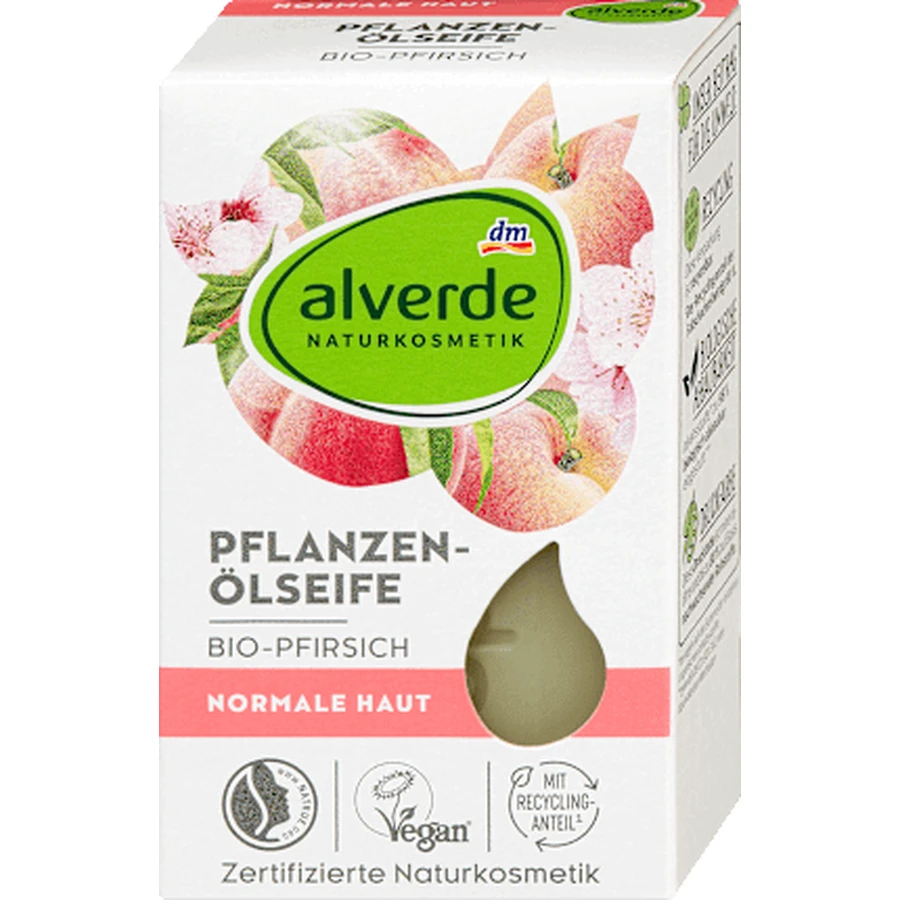 alverde NATURKOSMETIK Feste Seife mit Pfirsich, 100 g