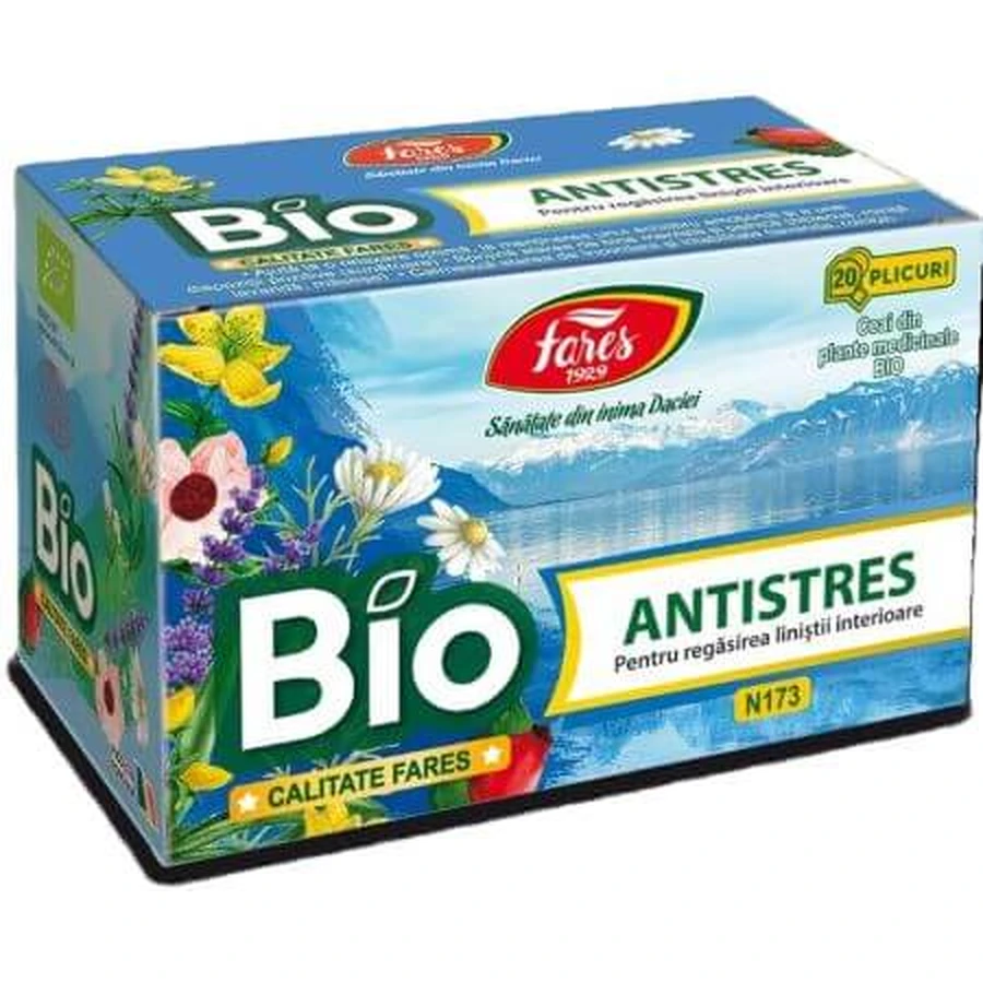 Organic Anti-stress tea, 20 sachets, Fares