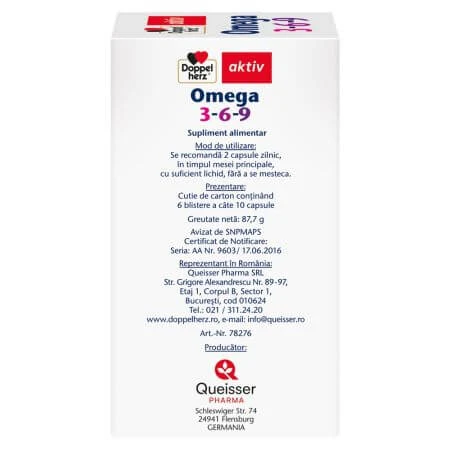Omega 3-6-9 Aktiv, 60 cápsulas, Doppelherz