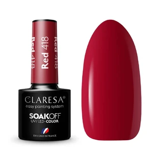 Claresa Soak Off UV/LED Rode Hybride Lak 418, 5 g