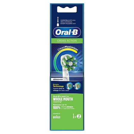 Capete de rezerva pentru periuta de dinti electrica, Cross Action, 2 buc, Oral-B