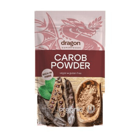 Organic carob powder, 200 gr, Dragon Superfoods