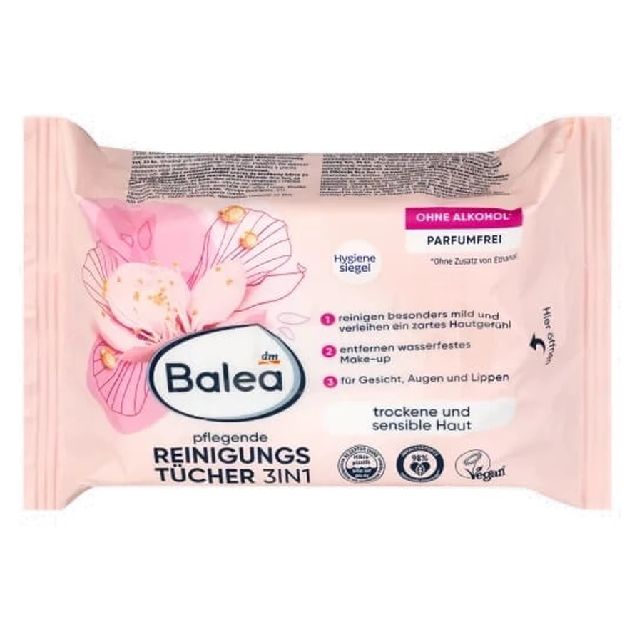 Balea, Pflege-Reinigungstücher 3in1, 25 Stück