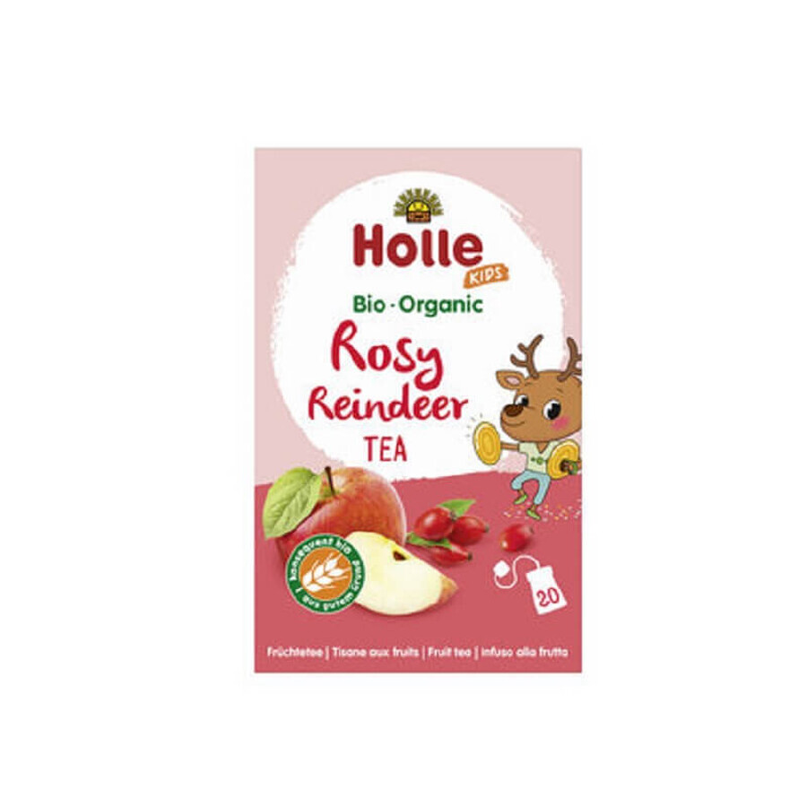 Fruit- en kruidenthee voor kinderen Rosy Reindeer, 44 gr 20 builtjes, Holle