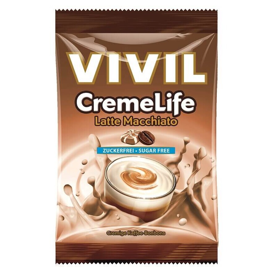 Caramelos sabor Latte Macchiato Creme Life sin azúcar, 110 g, Vivil