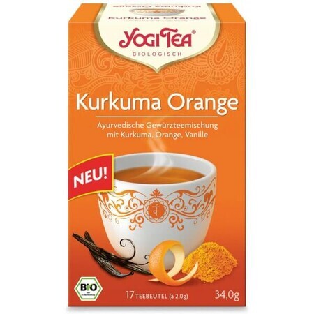 Té de naranja Kurkuma, 17 bolsitas, Yogi Tea