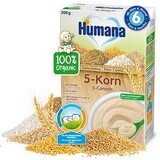 Cereales ecológicos 5 cereales sin leche, +6meses, 200g, Humana