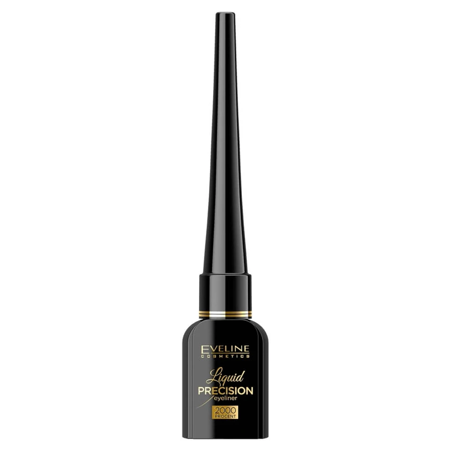 Eveline Cosmetics Flüssiger Präzisions-Liner 2000 Prozent Mattschwarzer flüssiger Eyeliner, 4 ml