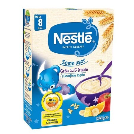 Easy Sleep Tarwegranen met 5 vruchten, +8 maanden, 250 g, Nestle