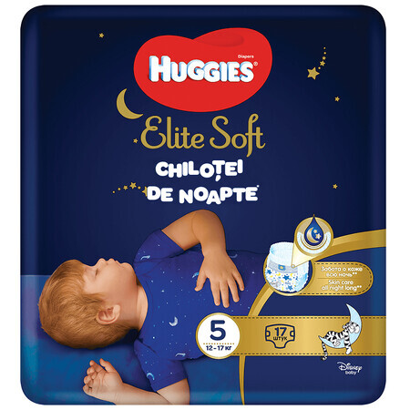 Elite Zachte Nachtkleding Nr. 5, 12-17 kg, 17 stuks, Huggies