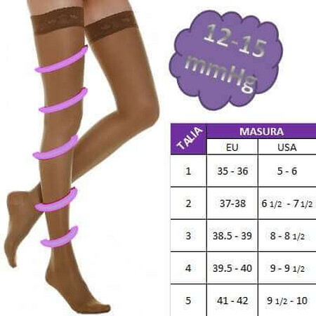 Medias médicas de compresión con banda 12-15mmHg Sahara, No. 1, LadyGloria