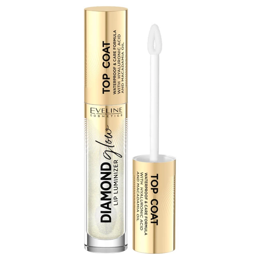 Eveline Cosmetics Lipgloss met Hyaluronzuur 12 Met Gouden Stof, 4.5 ml