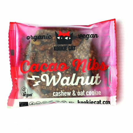 Galleta ecológica de cacao y nueces sin gluten, 50 g, Kookiecat