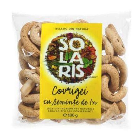 Pretzels integrales de linaza, 100 g, Solaris