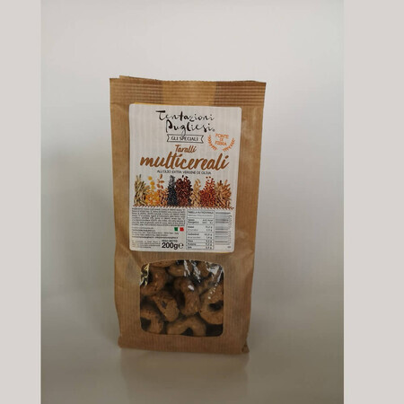 Taralli Multicereale pretzels con aceite de oliva virgen extra, 200g, Tentazioni Pugliesi