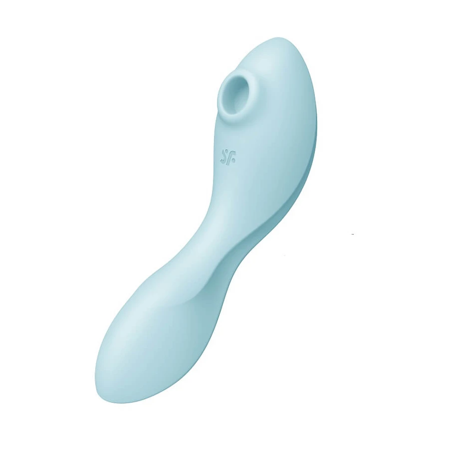 Satisfyer Curvy Trinity 5+ Stimulator clitoridian cu vibrații albastru, 1 buc