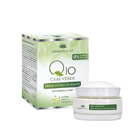 Anti-rimpel nachtcrème en groene thee Q10, 50 ml, Cosmetic Plant