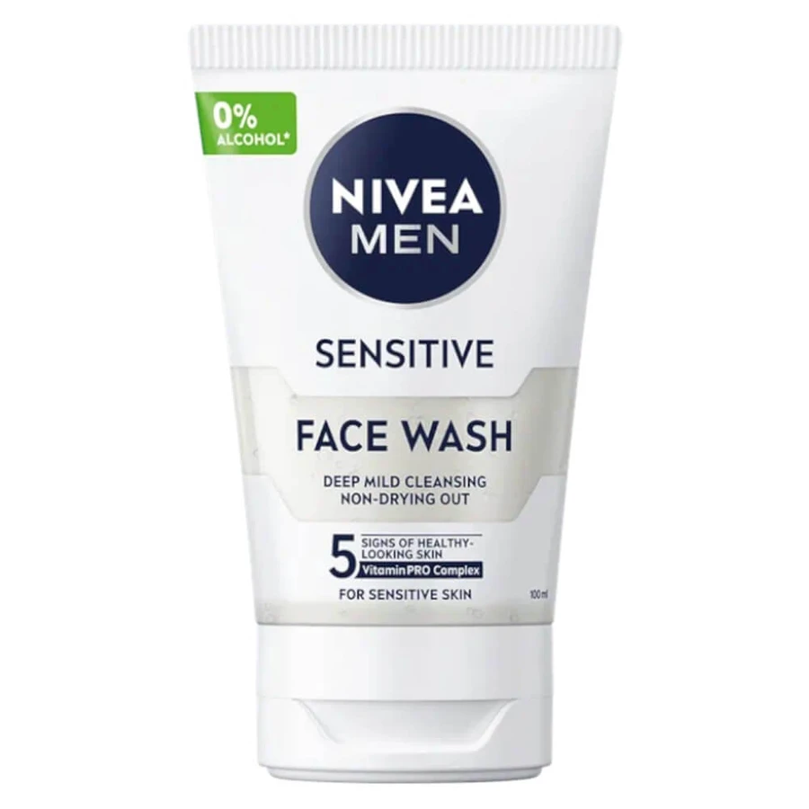 Nivea Men Gel de curățare facială sensibilă, 100 ml