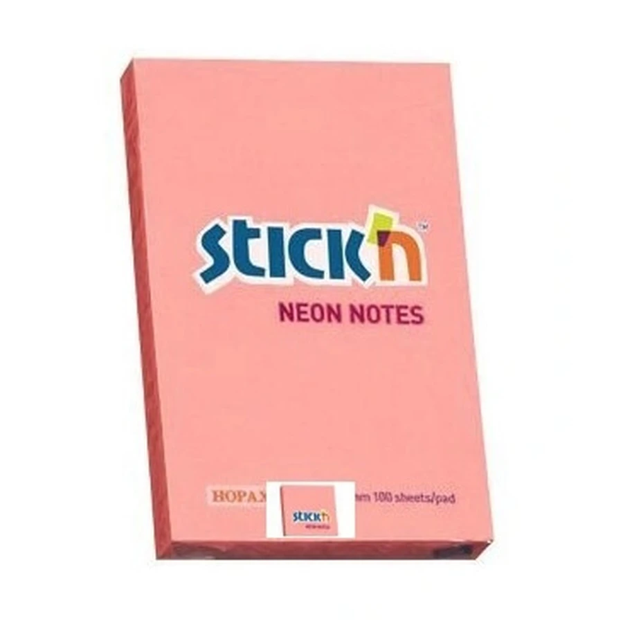 Stick'n, blocco note autoadesivo, 100 fogli rosa neon