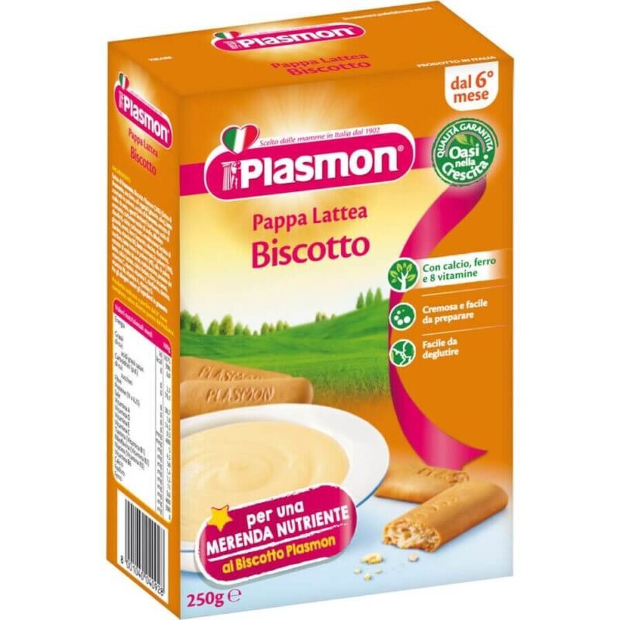 Crema de leche con galletas Pappa Lattea, 250 g, Plasmon