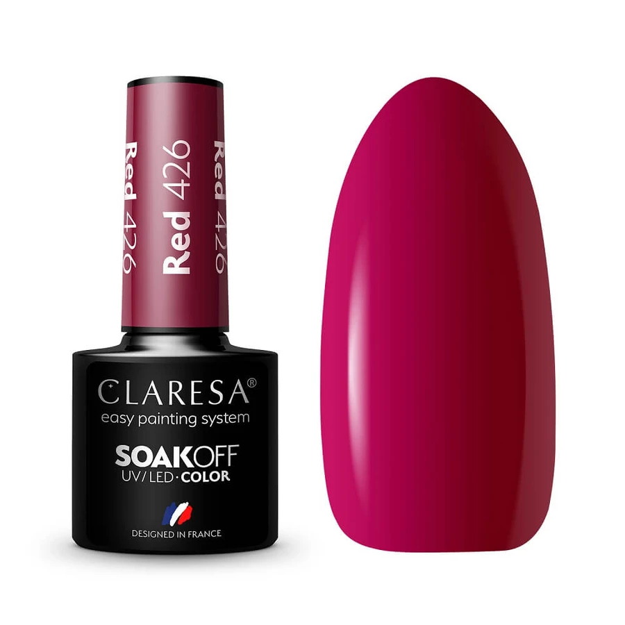 Claresa Soak Off UV/LED Red Lakier hybrydowy 426, 5g: ceny i cechy