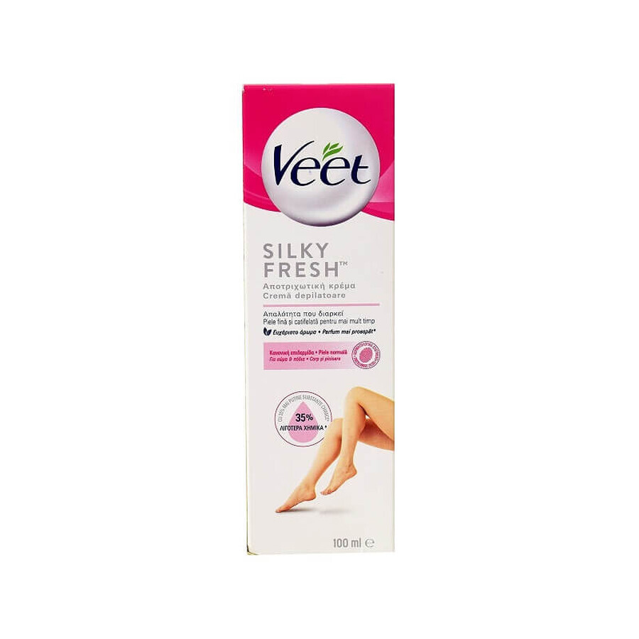 Crema depilatoria para piel normal, 100 ml, Veet Silky Fresh