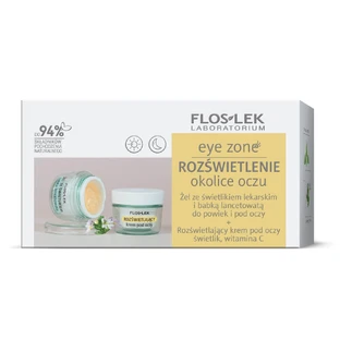 Floslek Eye Zone Set Gel pentru pleoape și plantain 10 g + cremă de ochi iluminatoare cu echinacea și vitamina C 15 ml