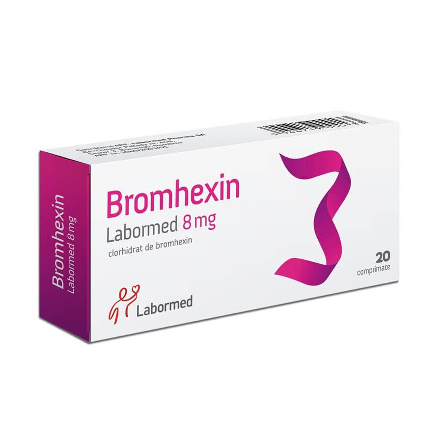 Bromhexina 8 mg, 20 comprimidos, Labormed