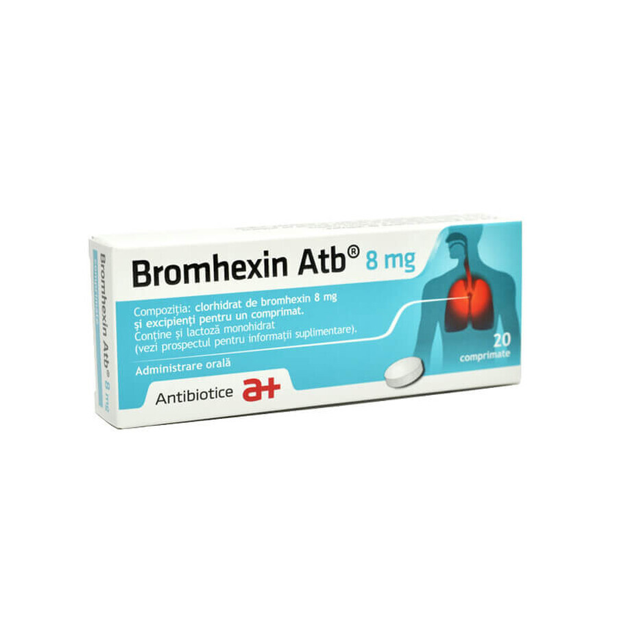 Bromhexin, 8 mg, 20 comprimidos, Antibiotice SA