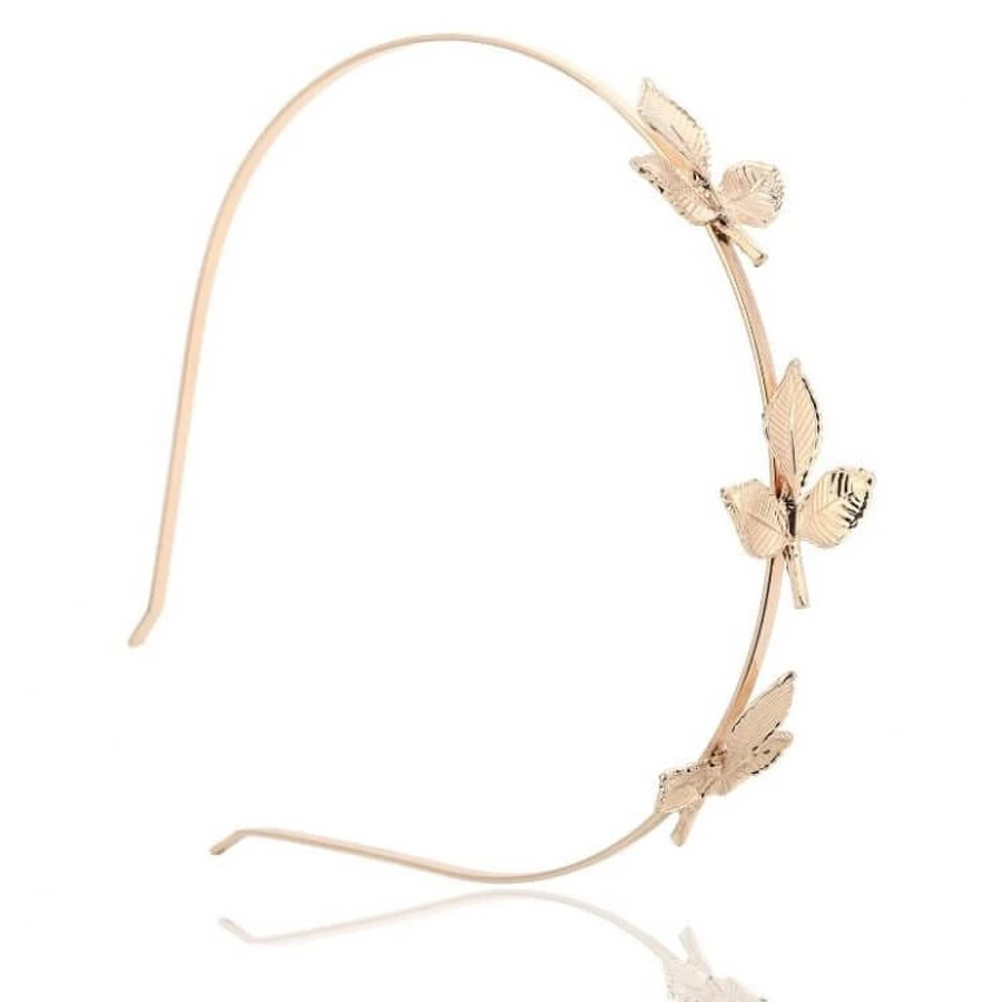 Ecarla Diadema Decorativa 3 hojas Oro