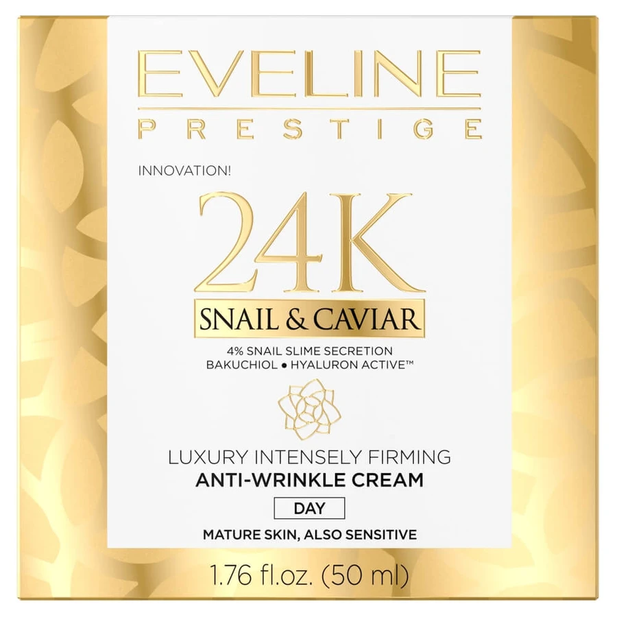 Eveline Cosmetics Prestige 24k Snail amp;Caviar Cremă de zi antirid, 50ml
