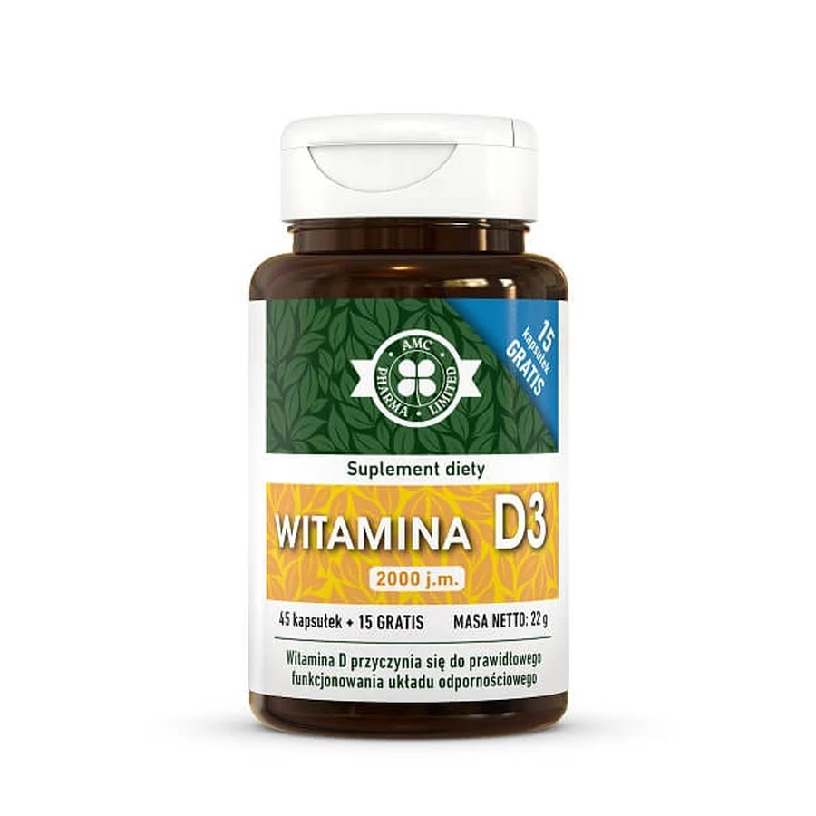 Vitamina D3 2000 UI, 60 cápsulas