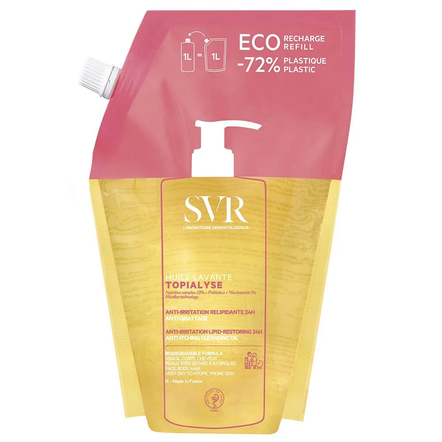 Svr Topialyse Reinigingsolie Eco-Recharge Kalmerende, Hydraterende 24 uur Anti-Droogtebescherming 1L
