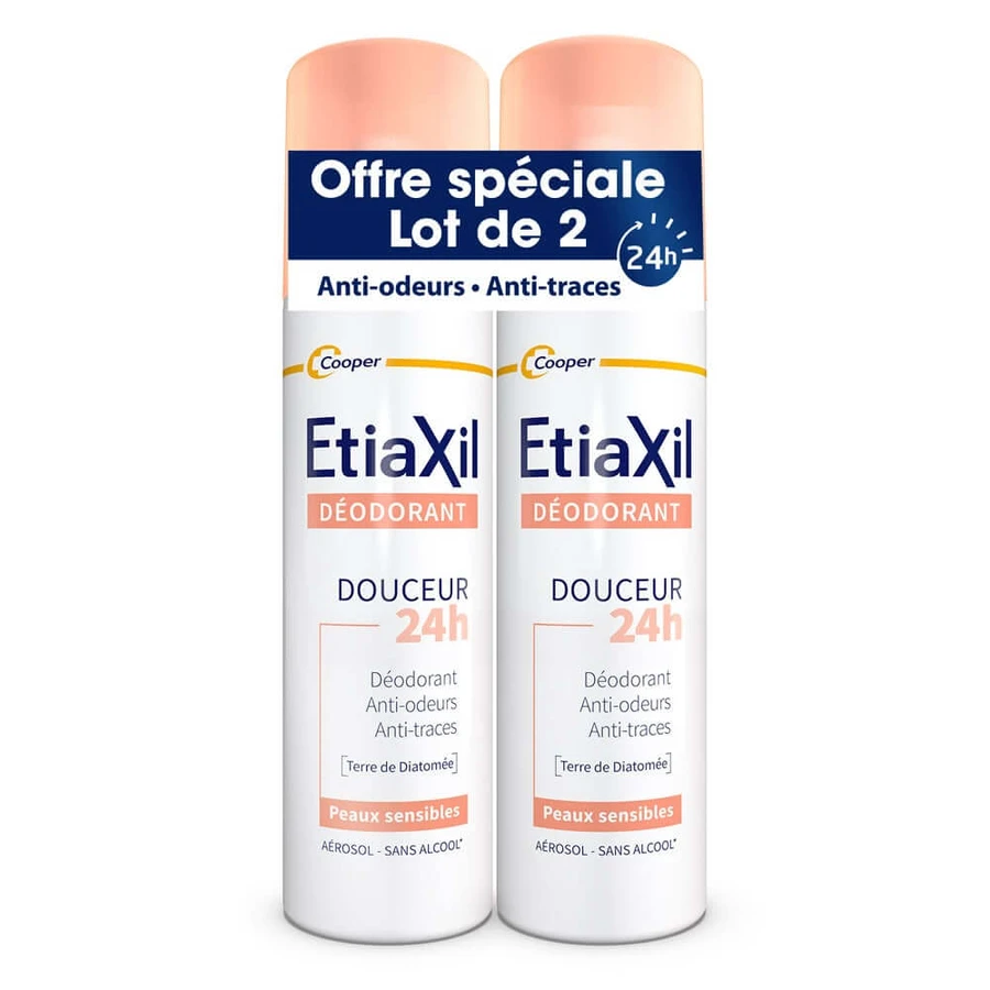 Etiaxil Deodorant Spray Delicatețe fără aluminiu 48 ore Piele sensibilă 2x150ml
