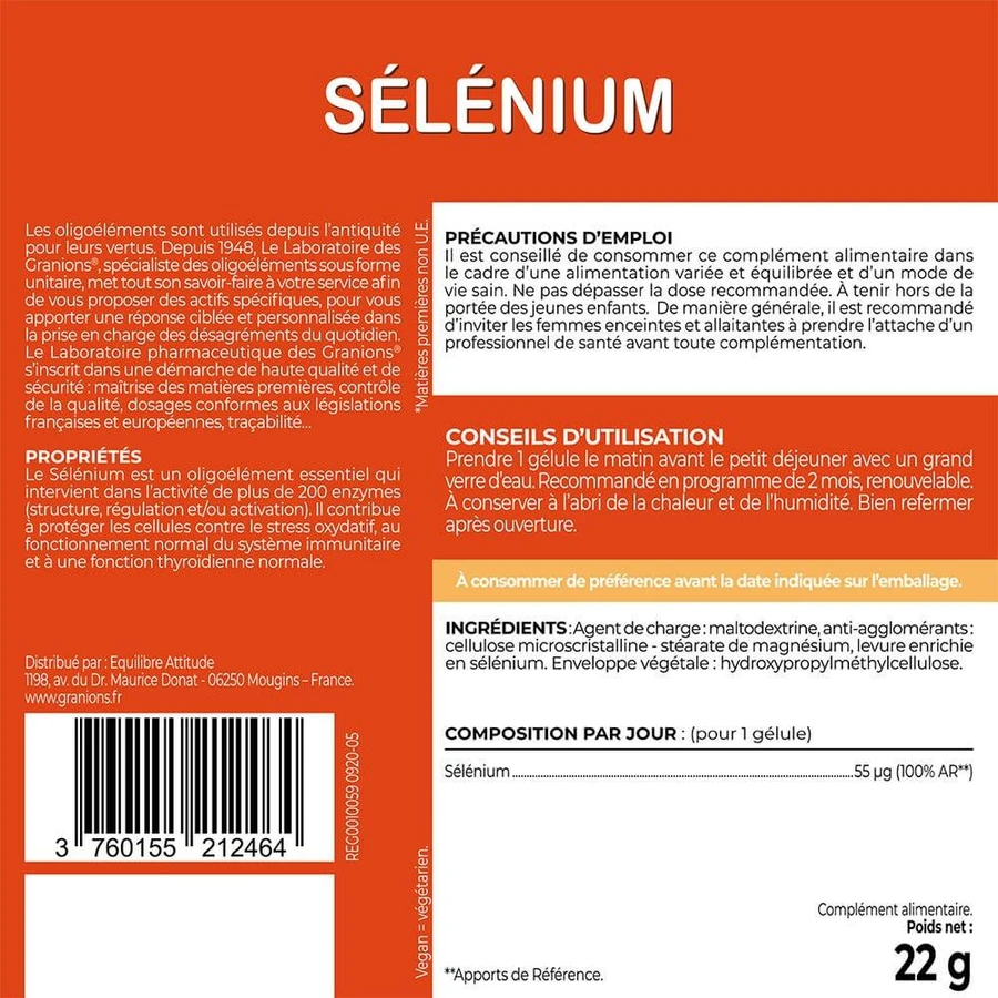 Granions Selenio 60 cápsulas