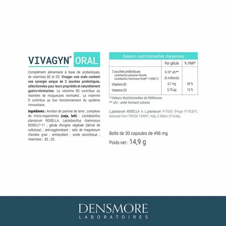 Densmore Vivagyn Confort íntimo Probiótico 30 cápsulas