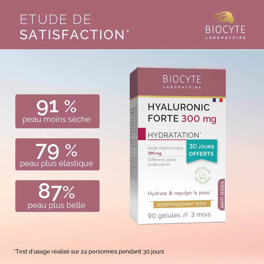 Biocyte Antirid Hyaluronic Forte 300mg Anti-îmbătrânire 3x30 capsule