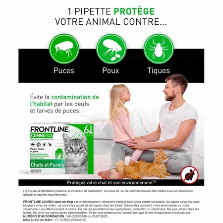 Frontline Combo Spot-on Gato y Hurón 6 Pipetas 0,5 ml
