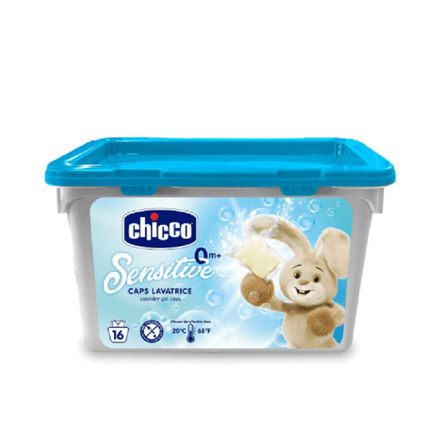 Detergente hipoalergénico en cápsulas de gel, +0 meses, 16 cápsulas, 336 gr, Chicco