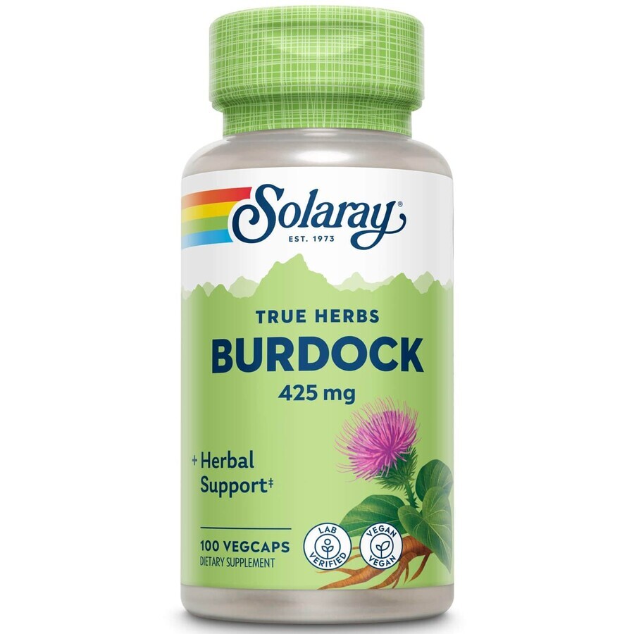 Bardana (Brusture) 425 mg Solaray, 100 cápsulas, Secom