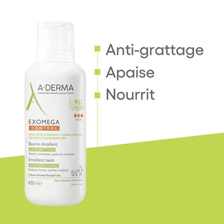 A-Derma Exomega Control Balsam emolient pentru pielea uscată cu tendință atopică 400 ml