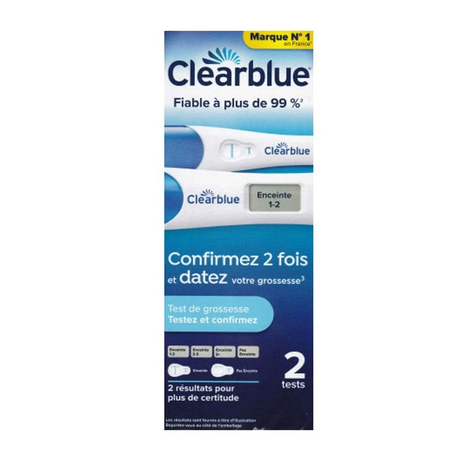 Clearblue Prueba de embarazo dúo confirmación + datación 2 pruebas