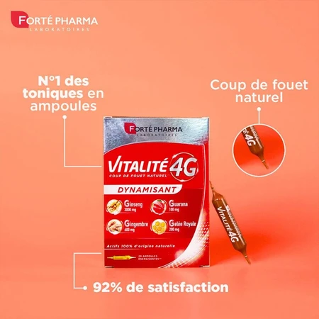 Forté Pharma Vitalité 4G Vitalite Energising 30 flacoane 20 + 10 fiole oferite