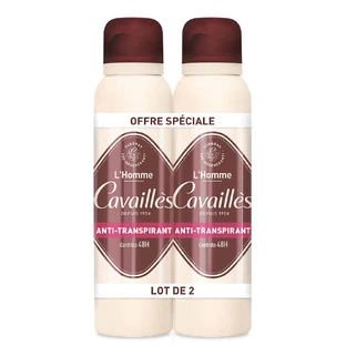 Cavaillès Absorb + Deodorant Spray Antiperspirant 48h Men 2x150ml