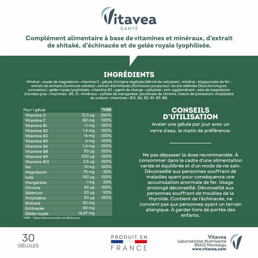 Vitavea Santé Multivitaminas Defensas Naturales 30 cápsulas