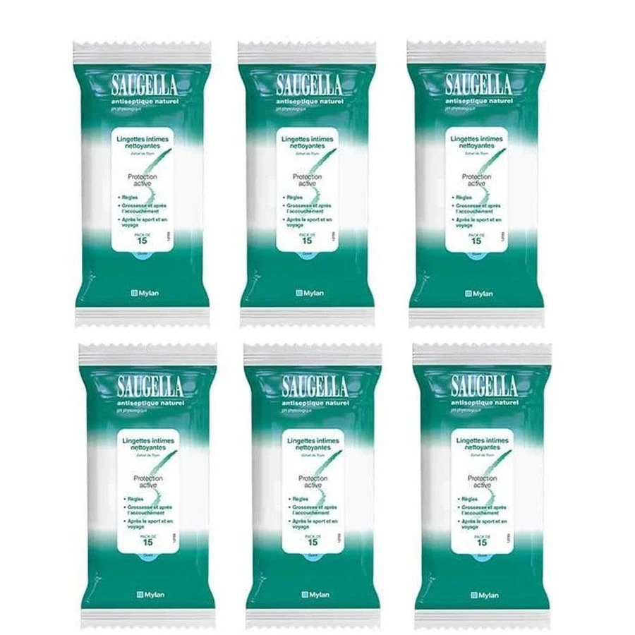 Saugella Antiseptic 15 Antyseptyczne chusteczki intymne 6x15: ceny i cechy