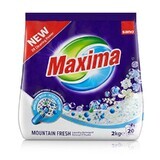 Detersivo in polvere per bucato Maxima Montain Fresh in polvere, 2 kg, Sano