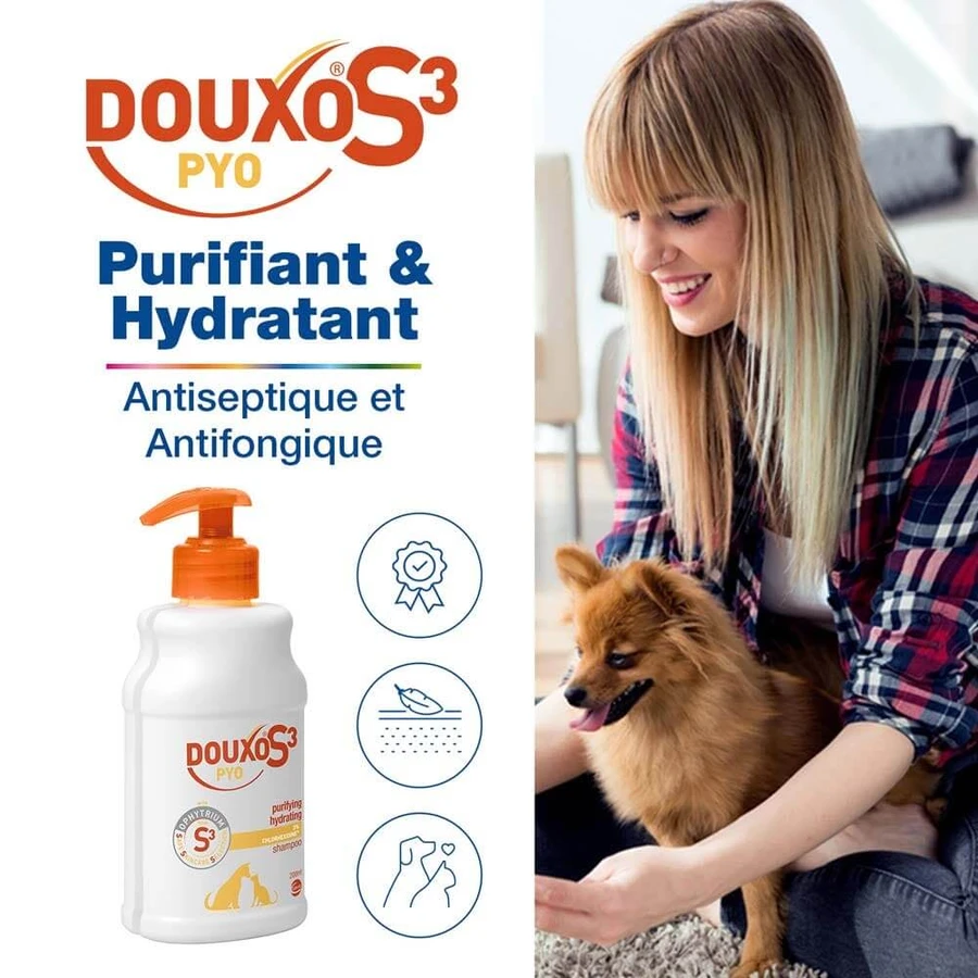 Ceva Douxo Reinigende en hydraterende shampoo S3 Pyo 3% Chloorhexidine 500ml