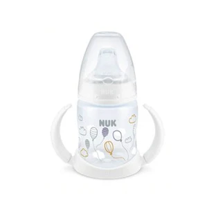 Nuk First Choice+ z regulacją temperatury Biały kubek edukacyjny z silikonowym dzióbkiem, unisex, od 6 miesiąca 150 ml