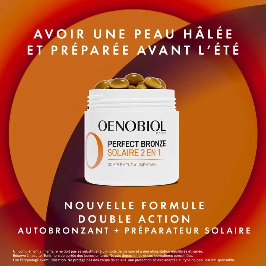 Oenobiol Perfect Bronze I Solari 2 in 1 Autoabbronzante e protezione solare 30 capsule vegetali